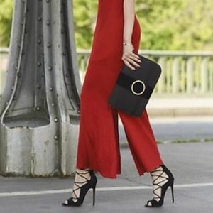 ZARA SPLIT SUEDE BLACK CLUTCH WITH SILVER BUCKLE BRAND NEW WITH TAGS